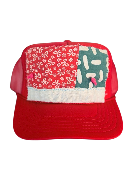 Vintage Quilt Patch Trucker Hat