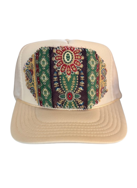 Vintage Quilt Patch Trucker Hat