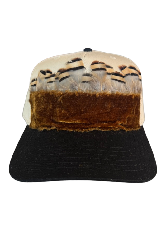 Twilight Flight Black & Canvas Feather Trim Hat